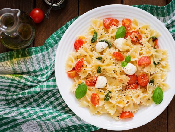 caprese with farfalle